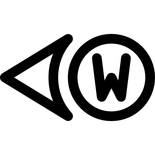 West direction compass outline maps and location icon