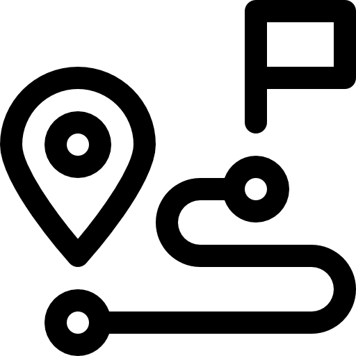 Distance signs roads maps and location icon