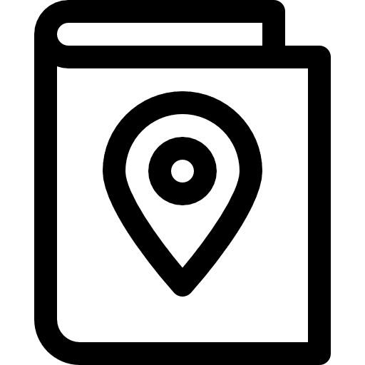 Map book maps and location bookmark map book icon