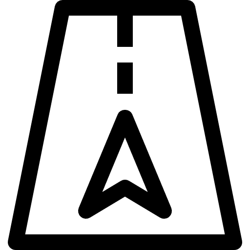 Road navigation maps and location arrow icon
