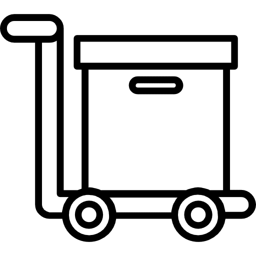 Box shipping and delivery hand truck hand trucks icon