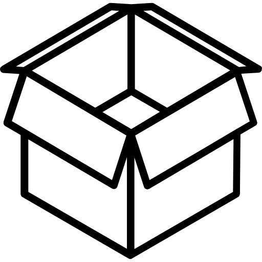 Box shipping and delivery open box storage icon
