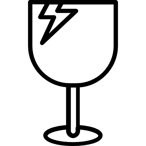 Glass shipping and delivery sign fragile icon