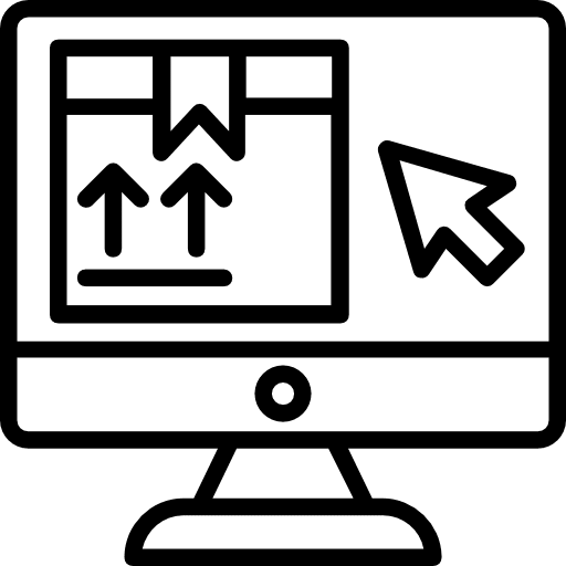 Delivery computer monitor delivery icon