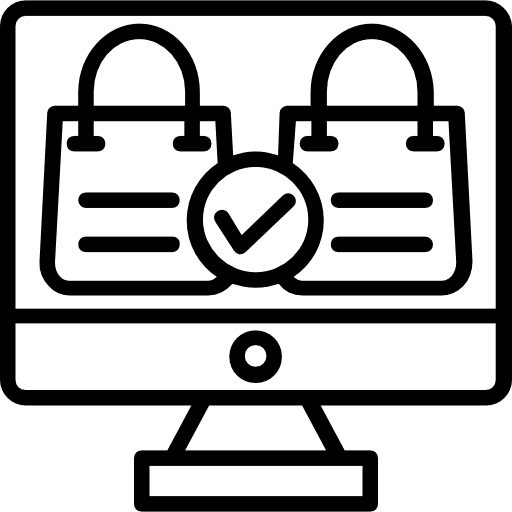 Online shop monitor multimedia online shopping icon