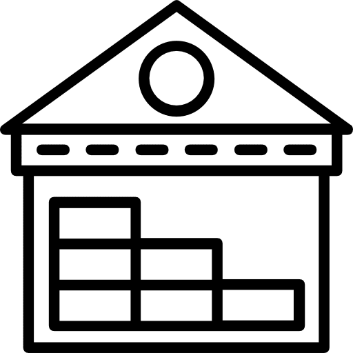 Warehouse stocks shipping and delivery storage icon