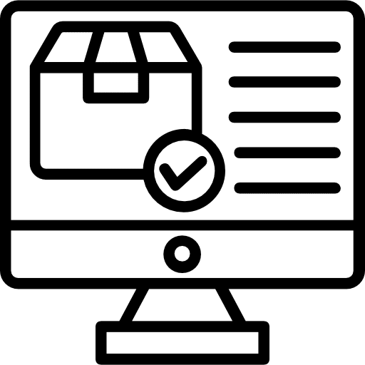 Online shop box commerce and shopping delivery icon