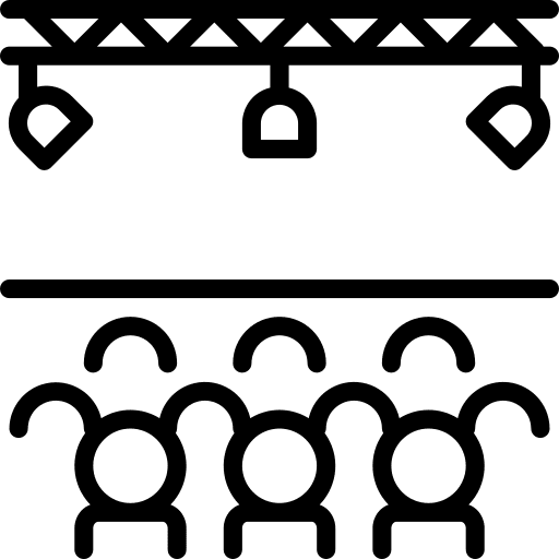 Concert stage lights music icon