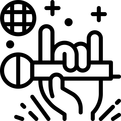 Karaoke disco tool microphone icon