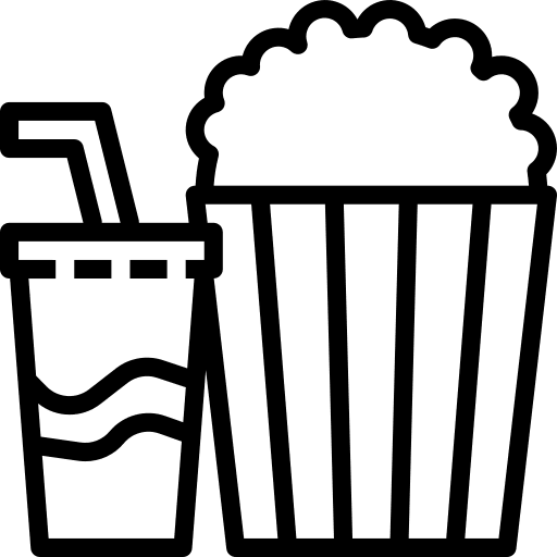 Popcorn softdrink cinema snack icon