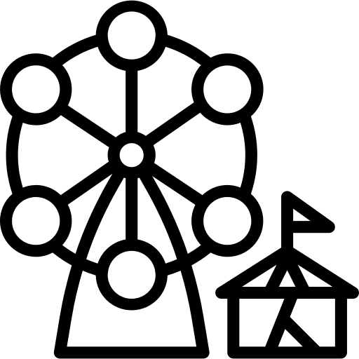 Big wheel ferris architecture and city ferris wheel icon