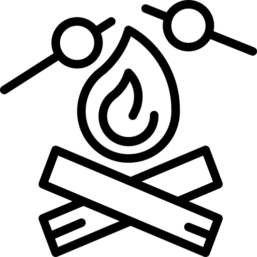 Campfire bonfire campfire marshmallows icon