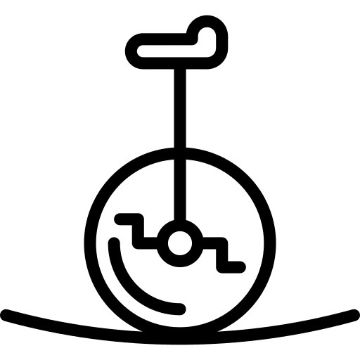 Unicycle entertainment tool unicycle icon