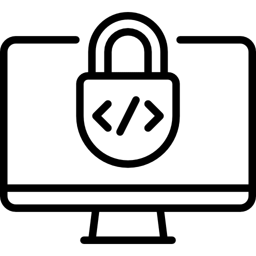 Computer code interface lock icon