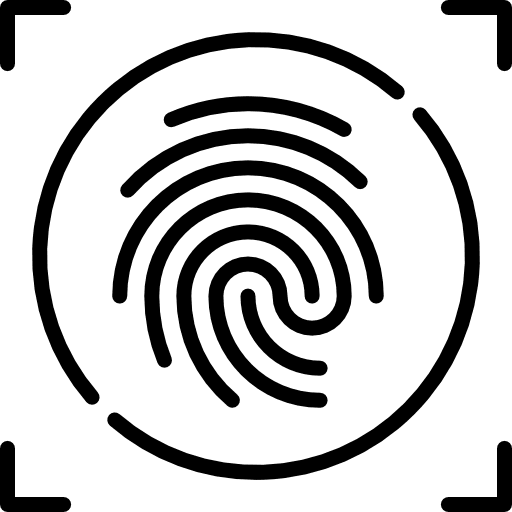 Finger index finger fingers fingerprint scanning icon