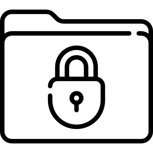 Folder office material data storage lock icon
