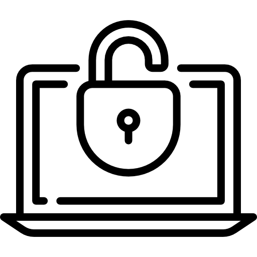 Laptop laptop unlock opened icon