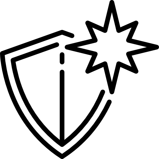 Shield multimedia gaming protection icon