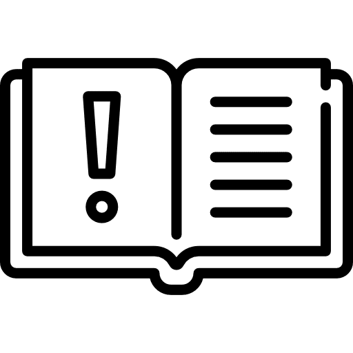 Book exclamation security library icon