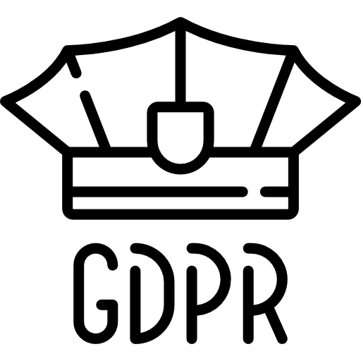 Gdpr file storage seo and web police cap icon