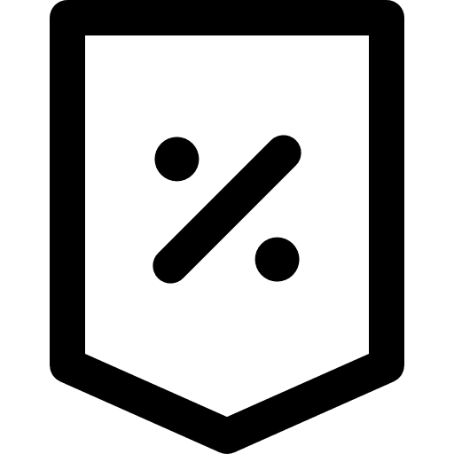 Percentage sales discount shapes icon