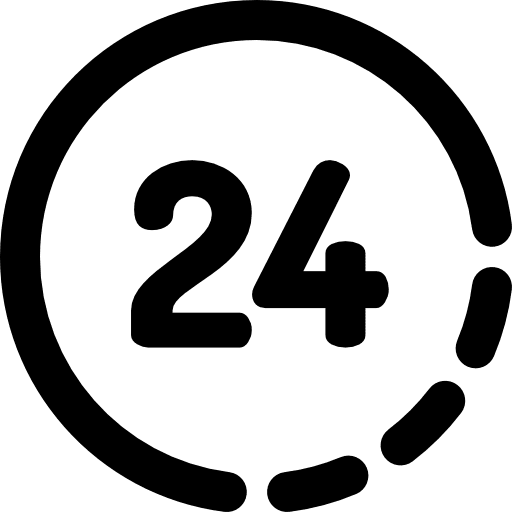 24 hours clock technology help icon