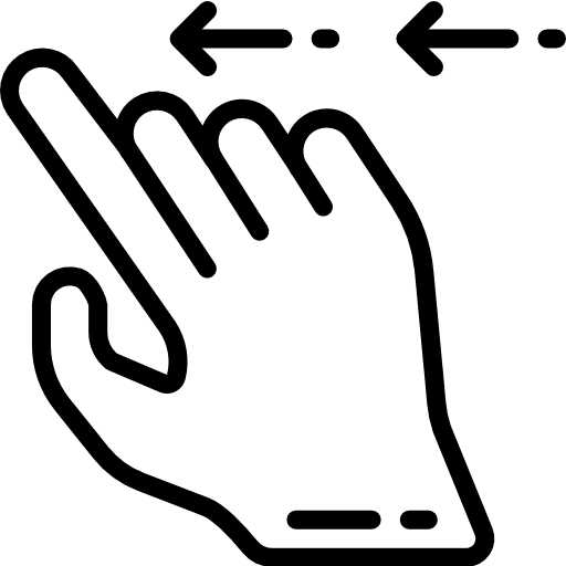 Swipe left one symbol finger icon