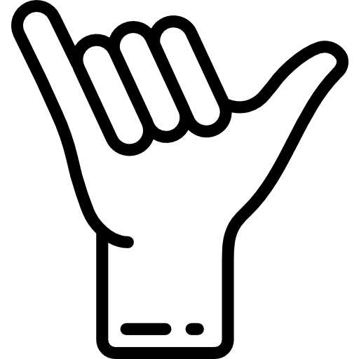 Shaka body parts hand gestures icon