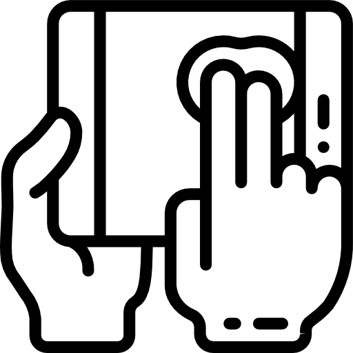Tablet cursor hand gesture finger icon