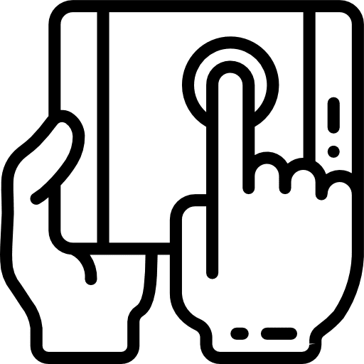 Tablet hand finger tablets icon