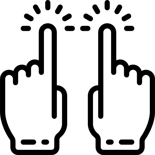 Tap finger hands pointing icon