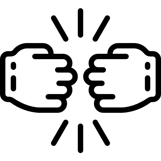 Fist ally hands and gestures motivation icon