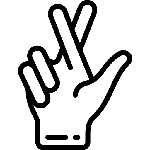 Promise hand cross lie icon