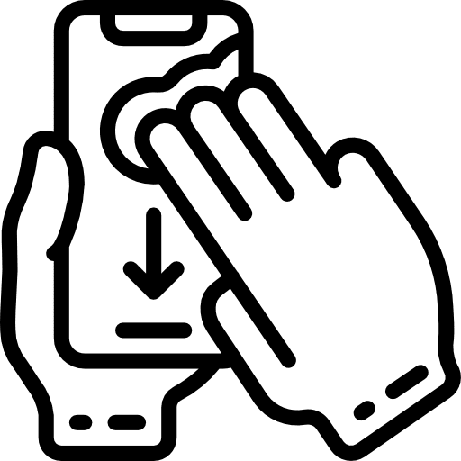 Smartphone smartphone tap touch screen icon