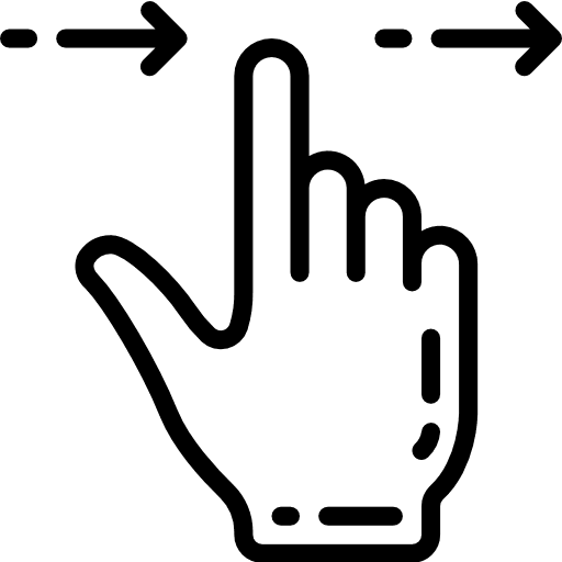 Swipe right finger hands hands and gestures icon