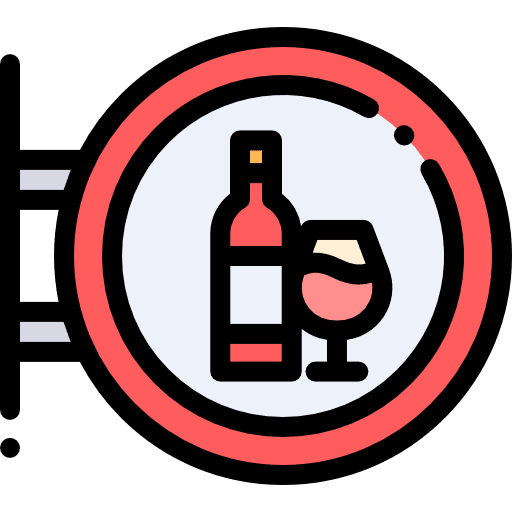 Bar food and restaurant pin map point icon