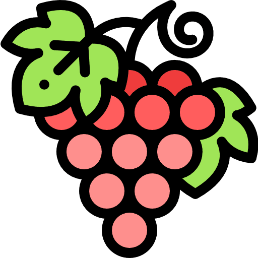 Grapes food and restaurant bouquet fruits icon