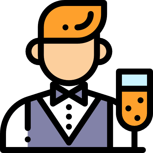 Waiter job service suit icon