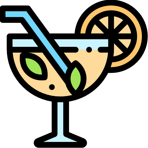 Cocktail alcohol bar food and restaurant icon