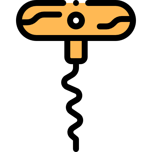 Corkscrew bottles food opener icon