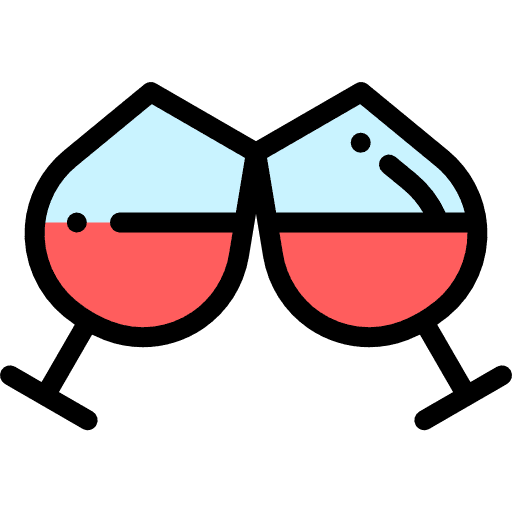 Toast celebration food and restaurant alcohol icon