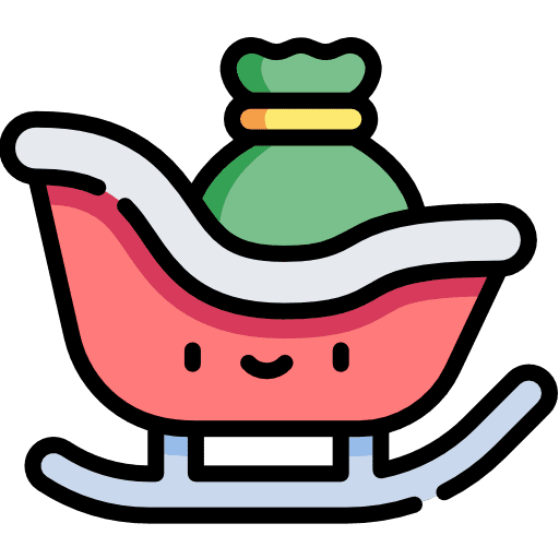 Sled sledge snow xmas icon