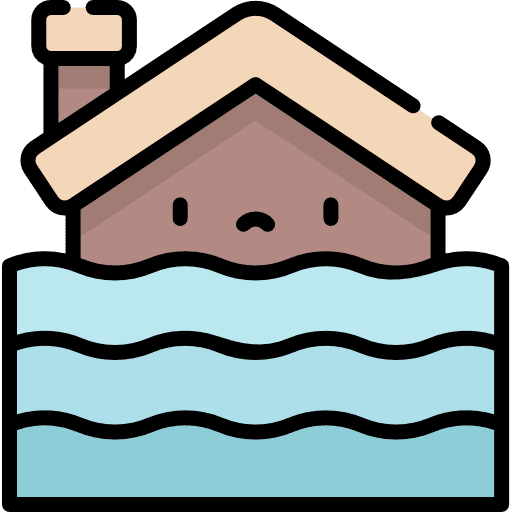 Flood flooded house weather insurance icon
