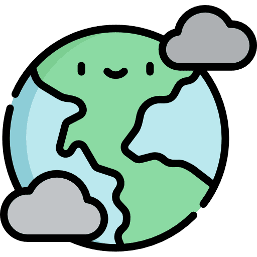 Earth clouds global planet earth icon