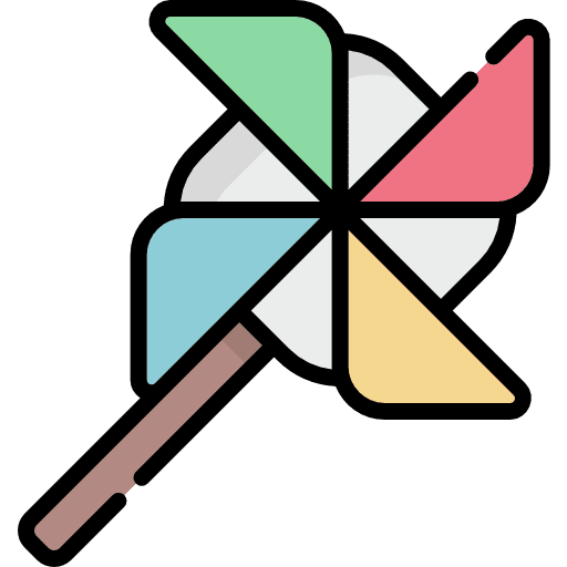 Pinwheel toy kid and baby wind icon