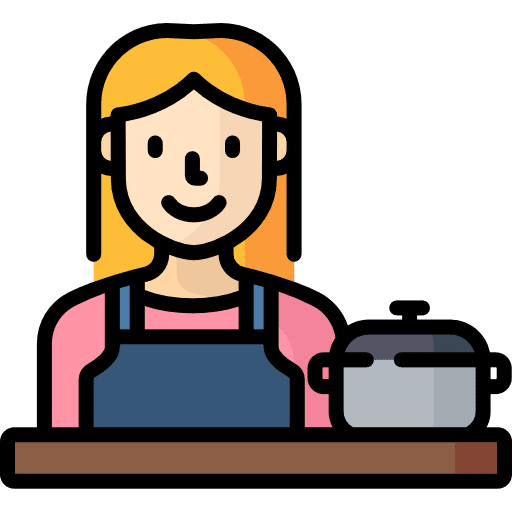Housewife food and restaurant chef woman icon