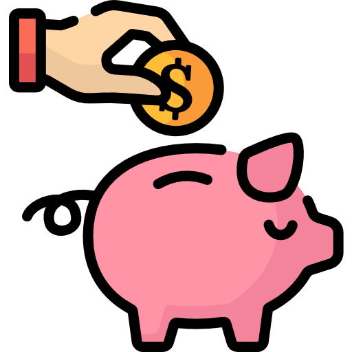 Savings coin hands and gestures piggy bank icon