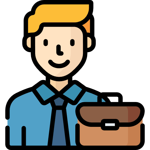Working man suitcase business avatar icon