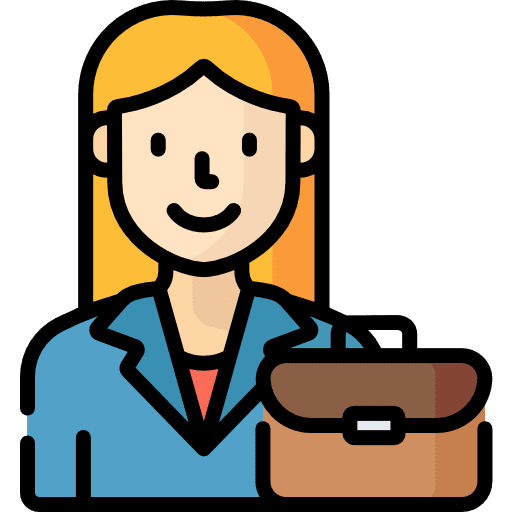 Working woman suitcase business and finance internship icon