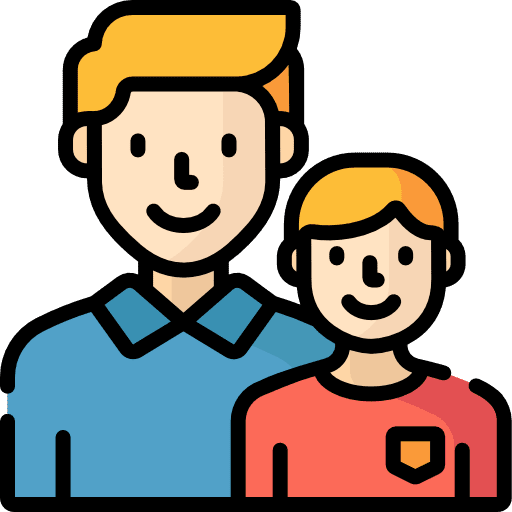 Parenting boy accompany parenting icon